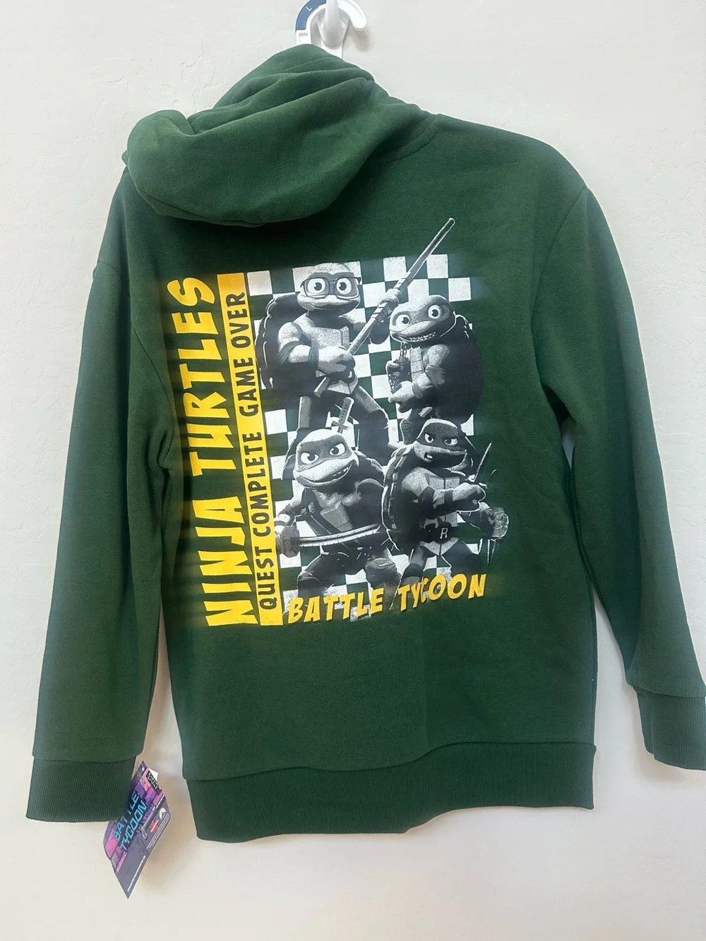 Teenage Mutant Ninja Turtles Mutant Mayhem Boys Hoodie Size Large Green NWT